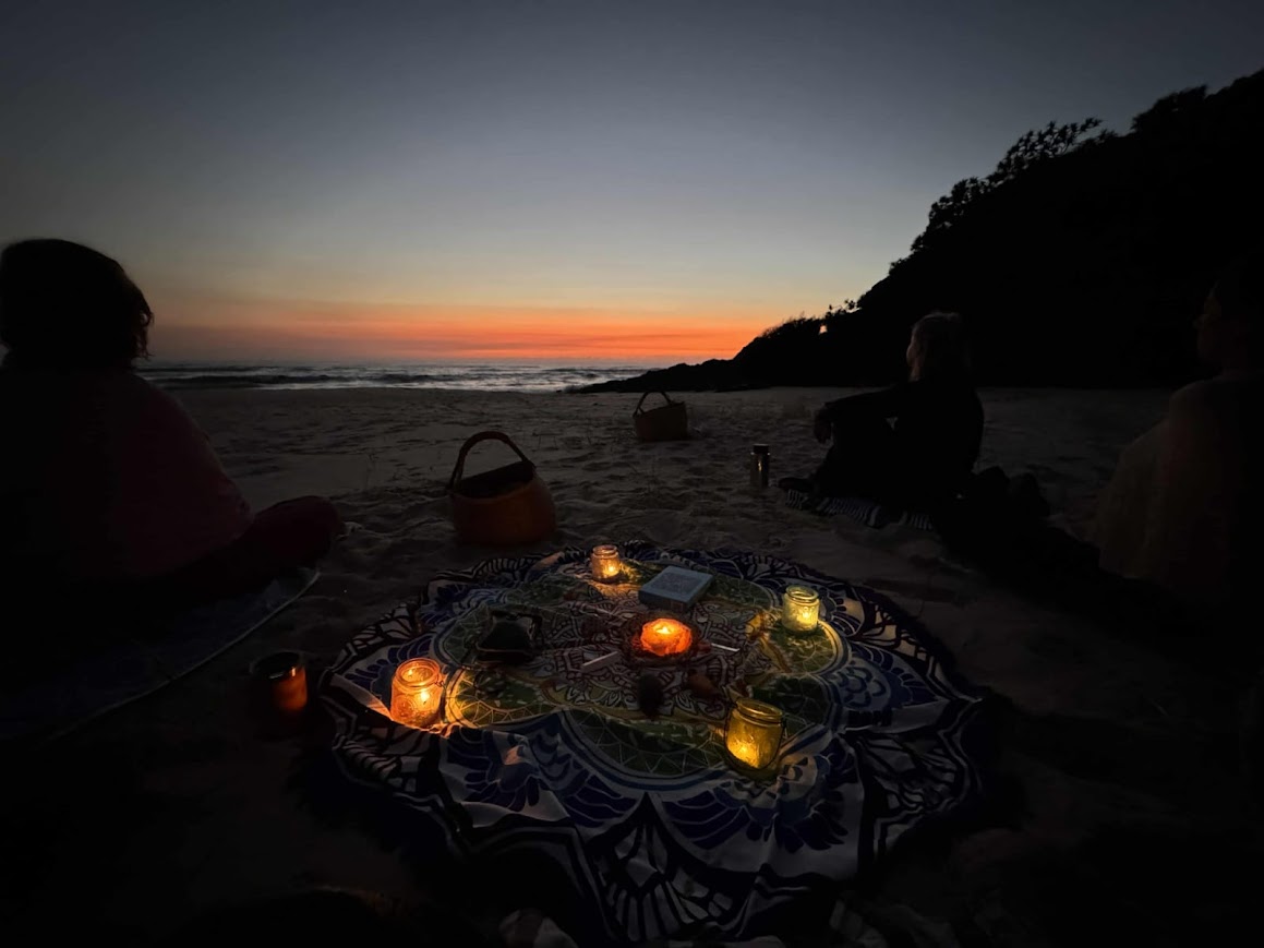 sunrise at the beach by candlelight
